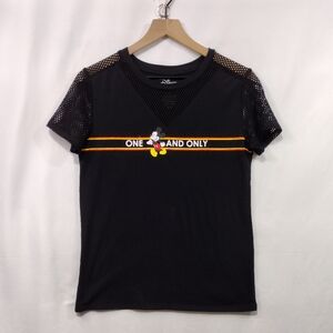 Disney Mickey Mouse One and Only Top Womens S Black Mesh Disneyland Disney World